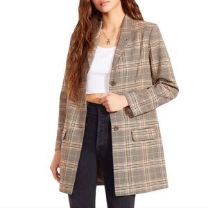 Steve Maden Plaid Boyfriend Blazer